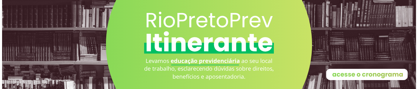 Banner informativo sobre o programa RioPretoPrev Itinerante